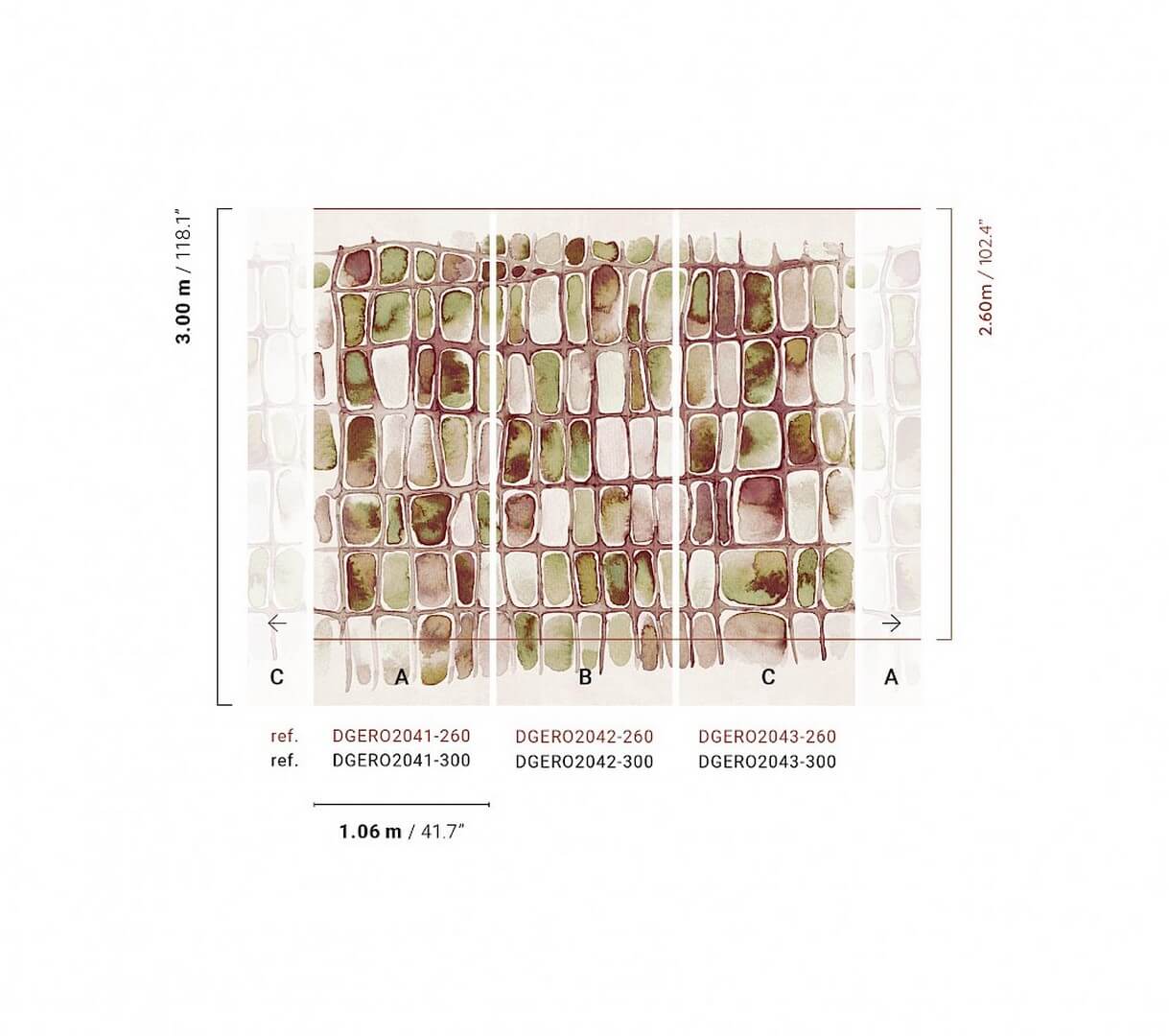 Mural subtelna mozaika Masureel DGERO2041 Salina Erosion