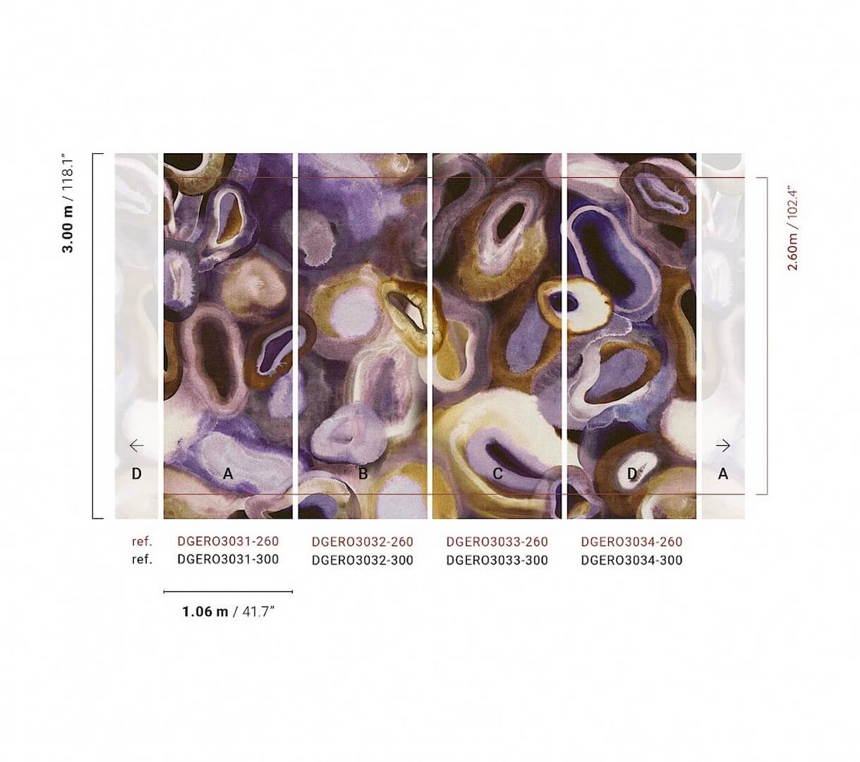 Mural abstrakcyjny o miękkich, organicznych formach Masureel DGERO3031 Acharius Erosion