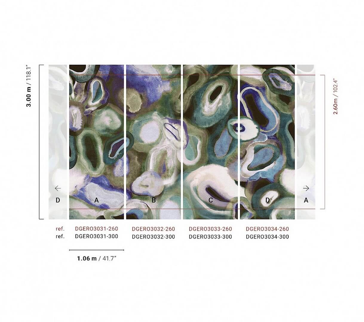 Mural abstrakcyjny o miękkich, organicznych formach Masureel DGERO3044 Acharius Erosion