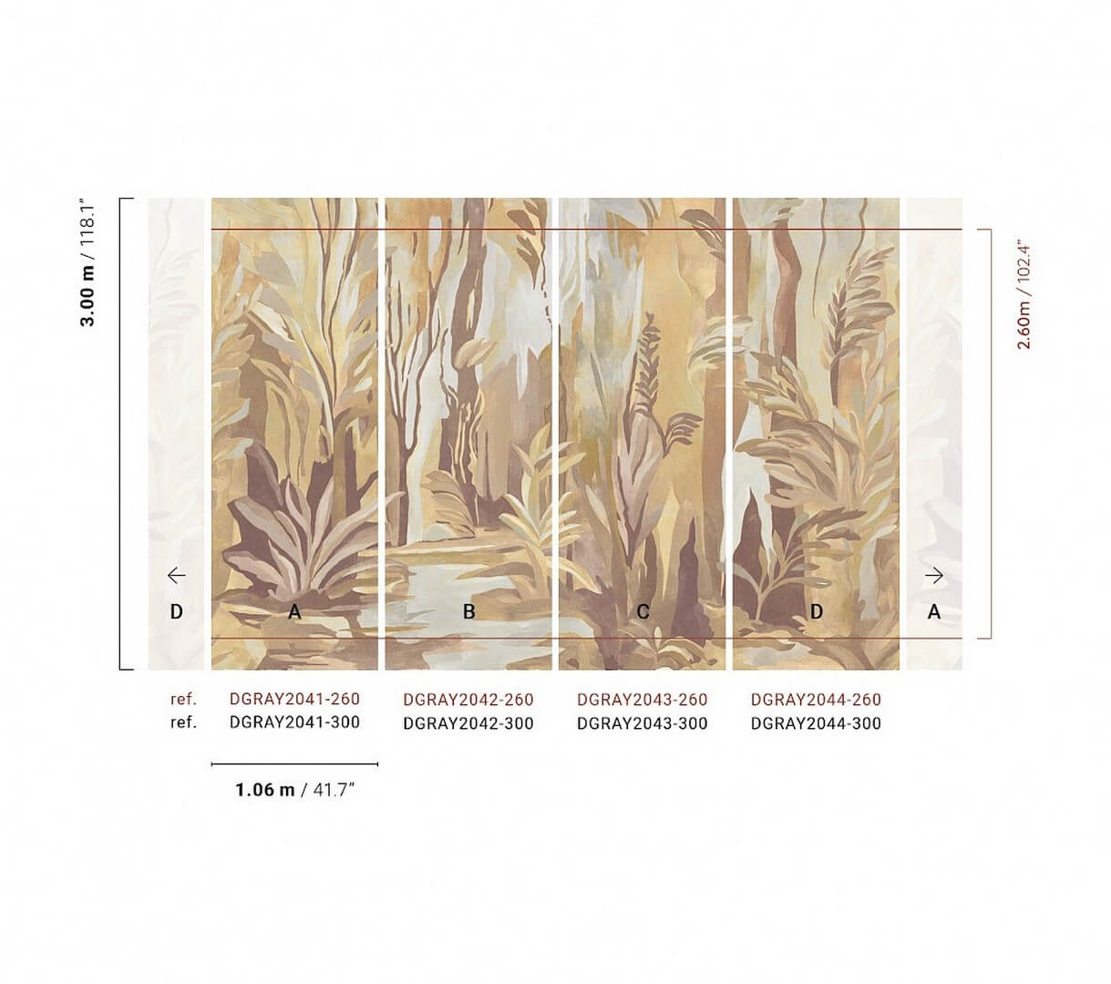 Mural artystyczny krajobraz natury Masureel DGRAY2044 Taiga Ray