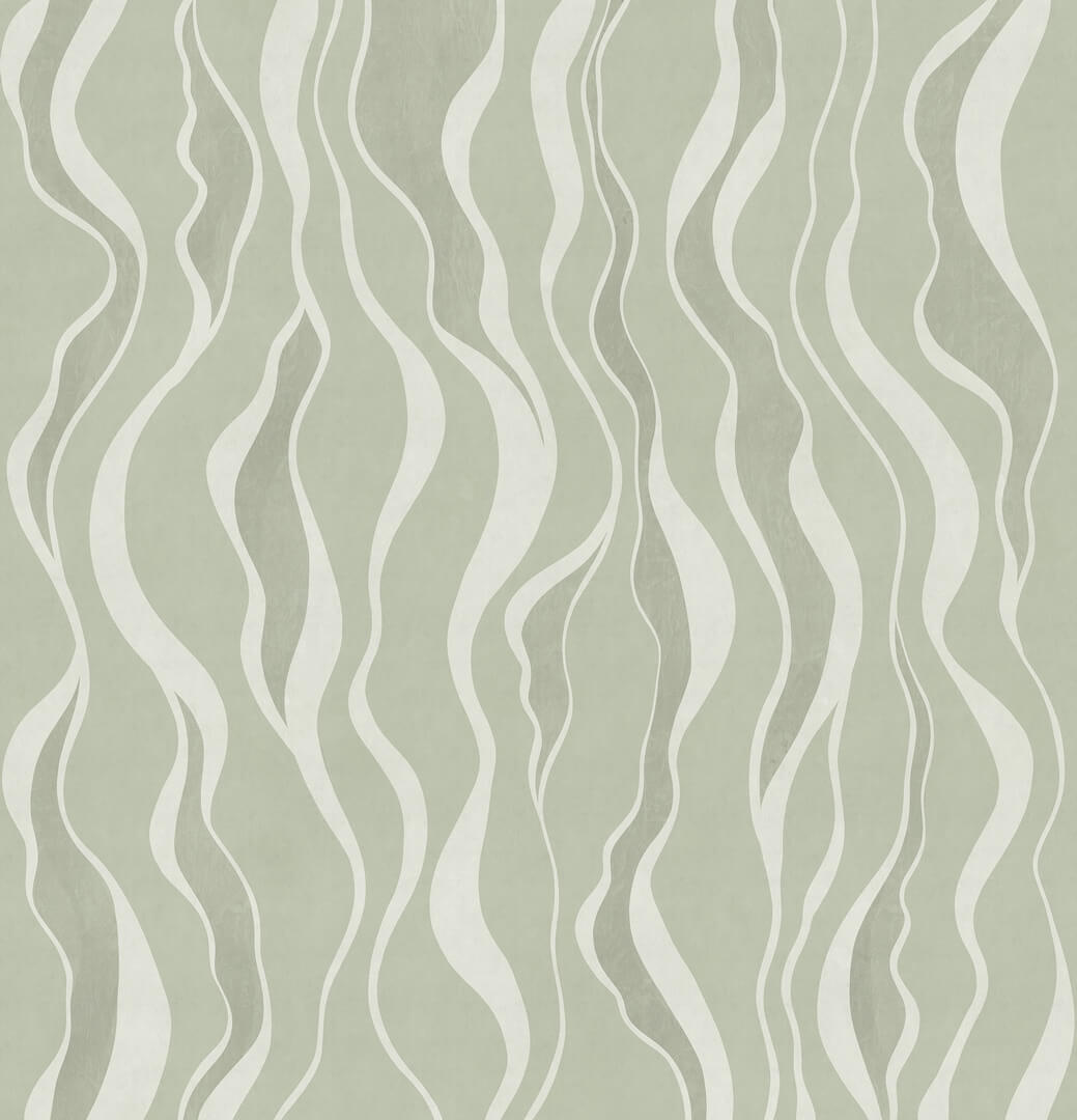 Fototapeta falujące linie Rebel Walls R21096 Gentle Lines Green Modern Simplicity