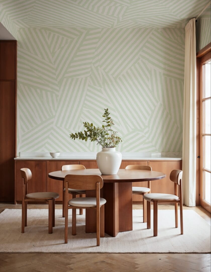 Fototapeta abstrakcyjna geoemtria Rebel Walls R21119 Abstract Weave Light Green Modern Simplicity