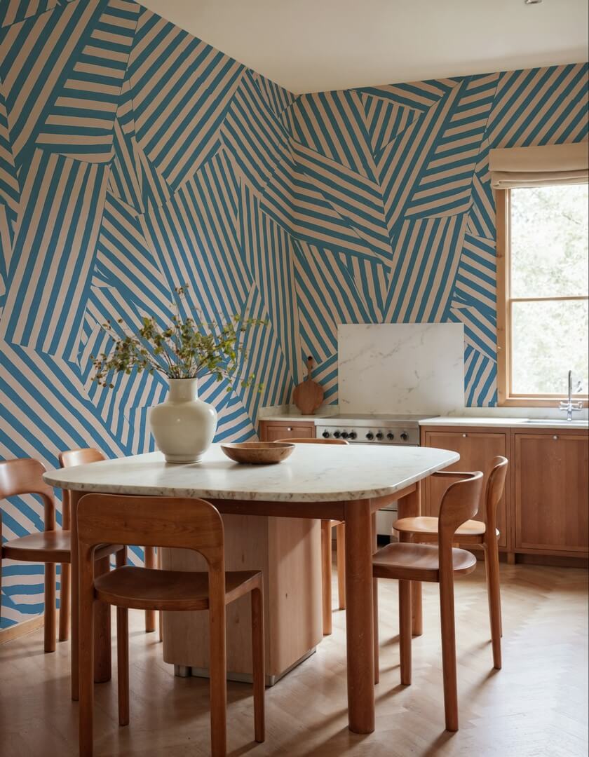 Fototapeta abstrakcyjna geoemtria Rebel Walls R21120 Abstract Weave Blue Modern Simplicity