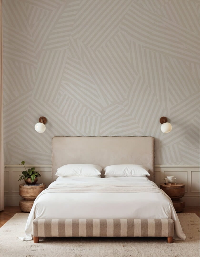 Fototapeta abstrakcyjna geoemtria Rebel Walls R21122 Abstract Weave Beige Modern Simplicity