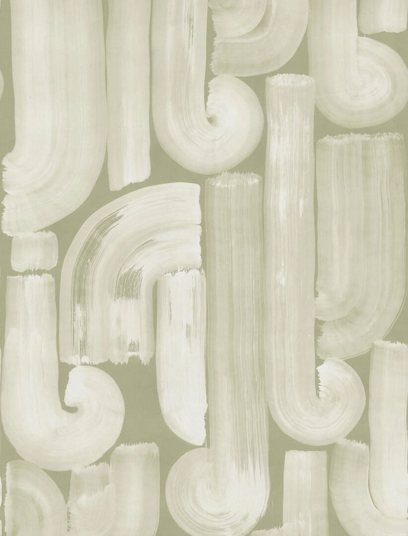 Fototapeta abstrakcyjne pociągnięcia pędzla Rebel Walls R21137 Smooth Brush Green Modern Simplicity