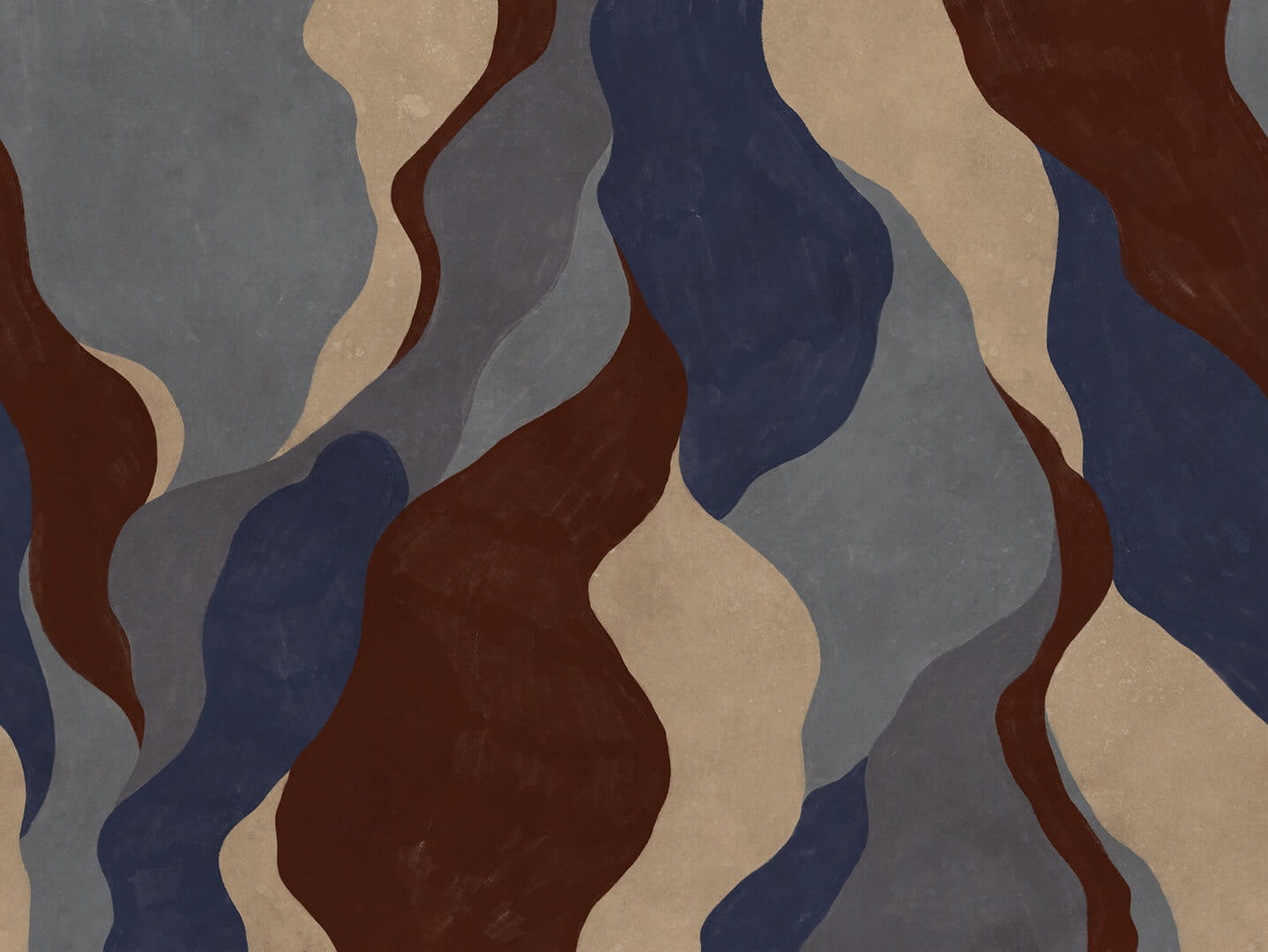 Fototapeta płynne, abstrakcyjne formy Rebel Walls R21762 Flowing Forms Dark Blue Modern Simplicity