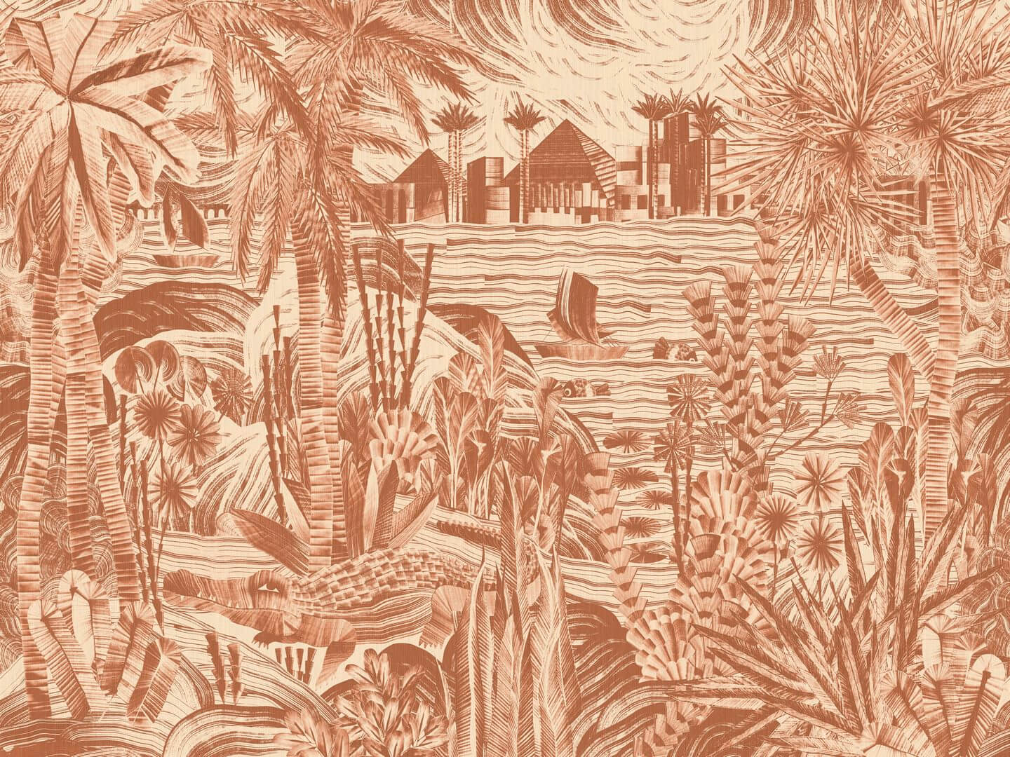 Mural krajobraz starożytnego Egiptu Arte Thebe 19461 Essentials Luxor