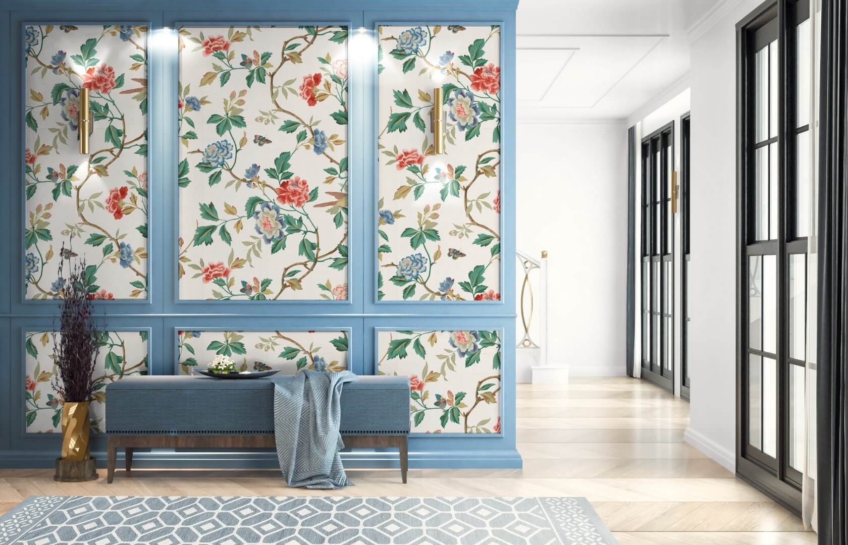 Tapeta naturalna z włókien sizalu inspirowana chinoiserie Carl Robinson CL31601 The Wall