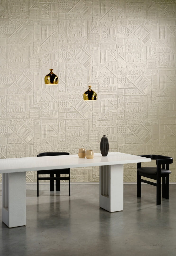 Tapeta tekstylna 3D geometryczna hieroglify Arte Amarna 23402 Memphis