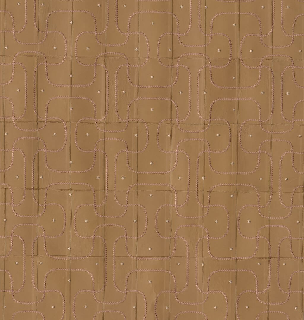 Tapeta naturalna skóra geometryczna haftowana Arte Jaseran 27441 Corium
