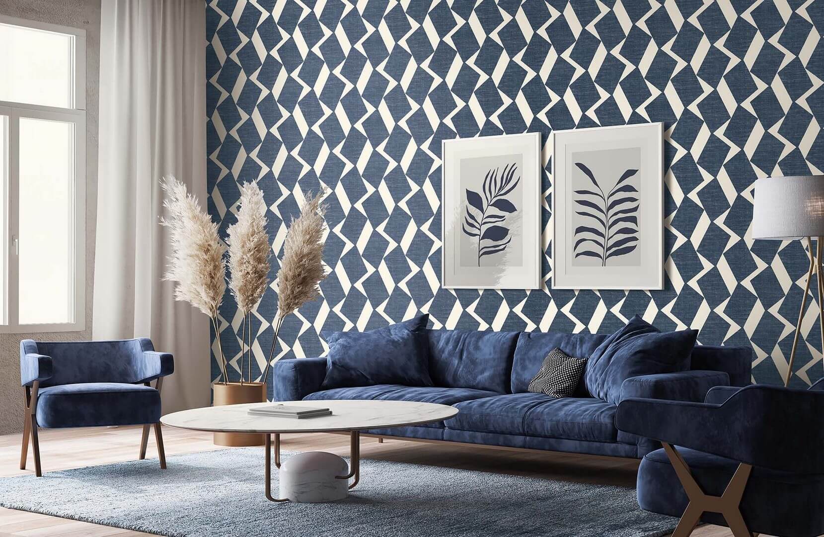 Tapeta tekstylna lniana geometryczna Wallquest LS61502 Savannah Grass