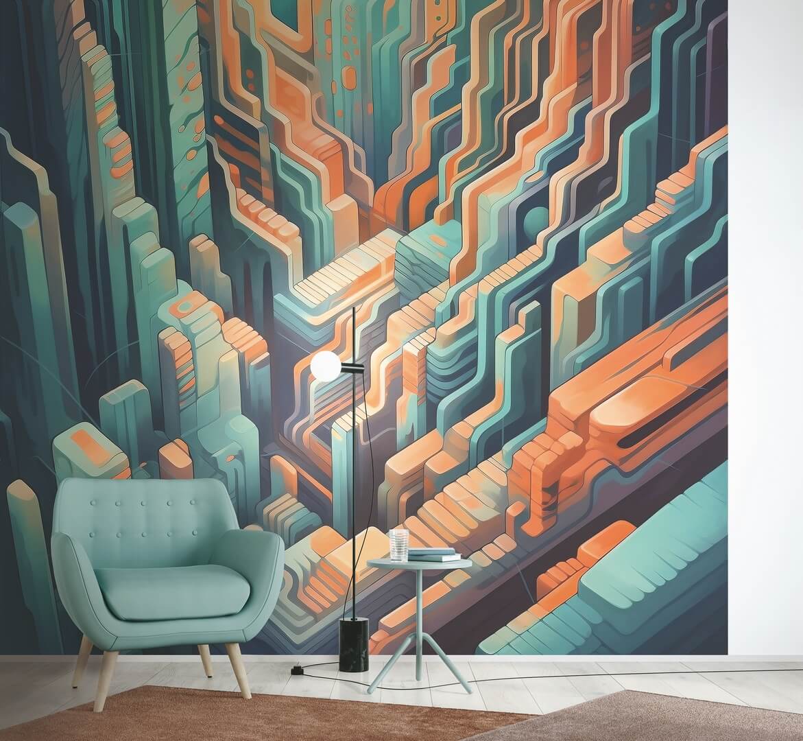 Mural futurystyczna architektura Marburg 48228 Avangarde Belgrade