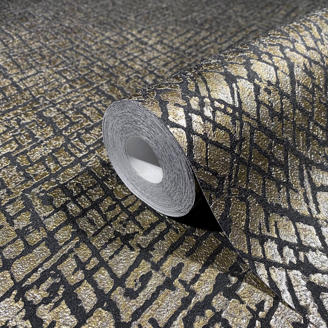 Tapeta błyszcząca mozaika czarno-złota Marburg 33715 Papis Loveday Colors of My Life