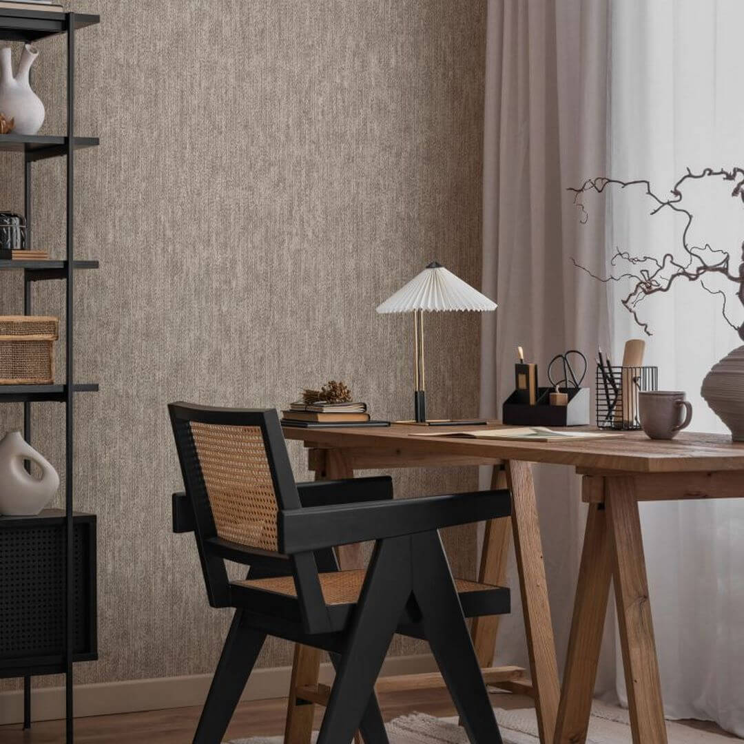 Tapeta teksturowana z subtelnie falującym wzorem Hohenberger 27633 Cleo Dark Linen Cerra