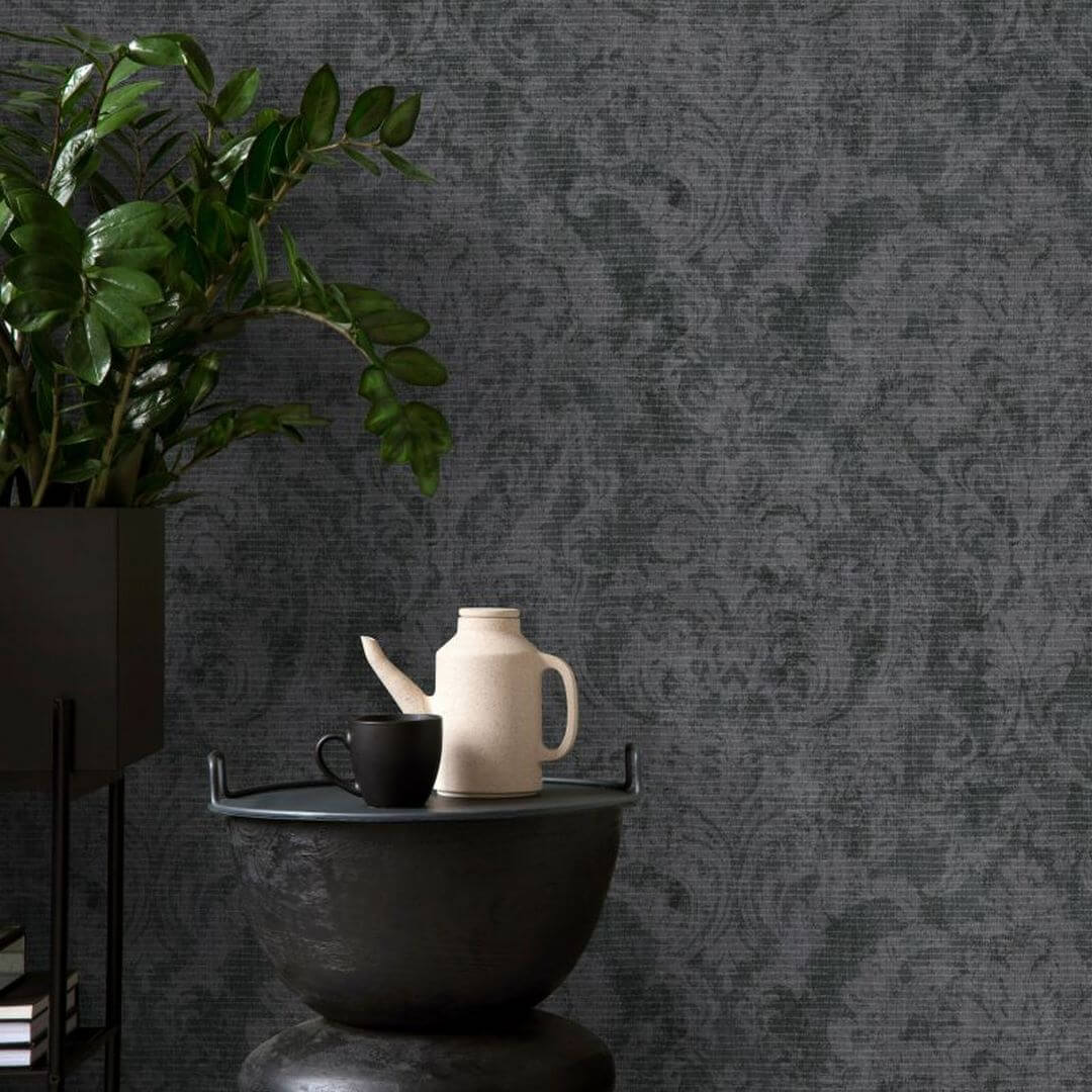 Tapeta ornament arabeska kwarc Hohenberger 81422 Fleur Black Cerra