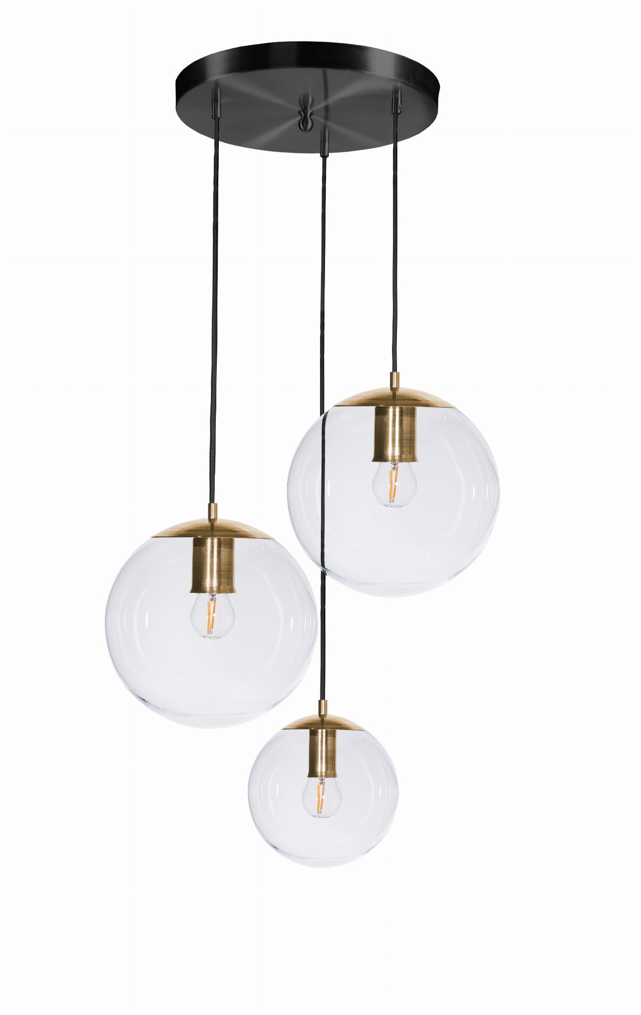 Lampa wisząca Famlight BACAN Złota Mosiądz 3 kule
