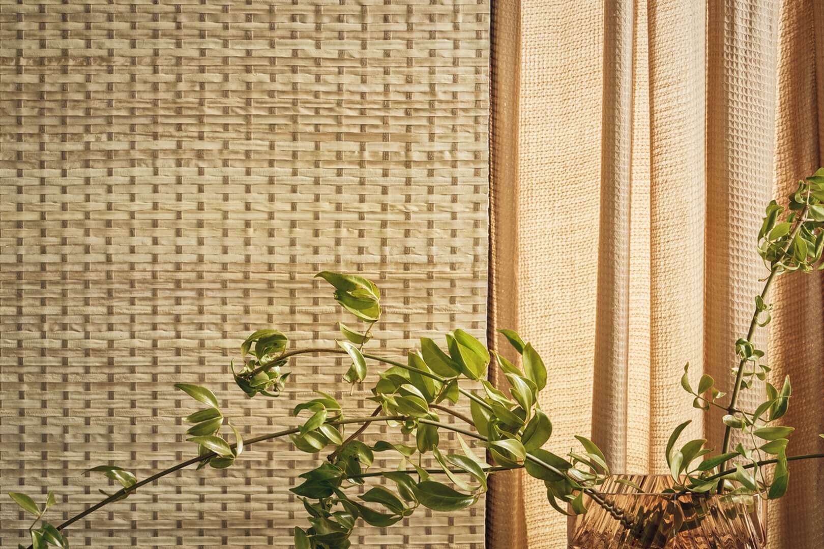 Tapeta naturalna pleciony wzór koszykowy CMO Paris WPA 09 74 Buri Tressé Botanical Braid