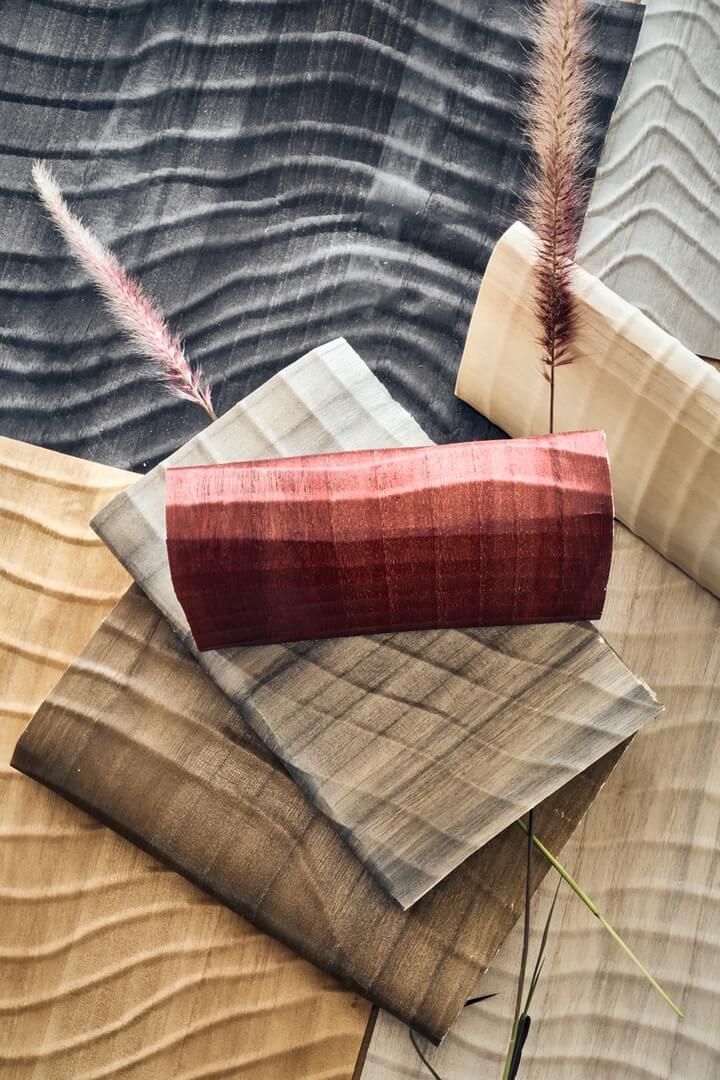 Mural naturalny fornir - falujące linie CMO Paris WBO 09 10 Dunes Wood Wallcovering 2