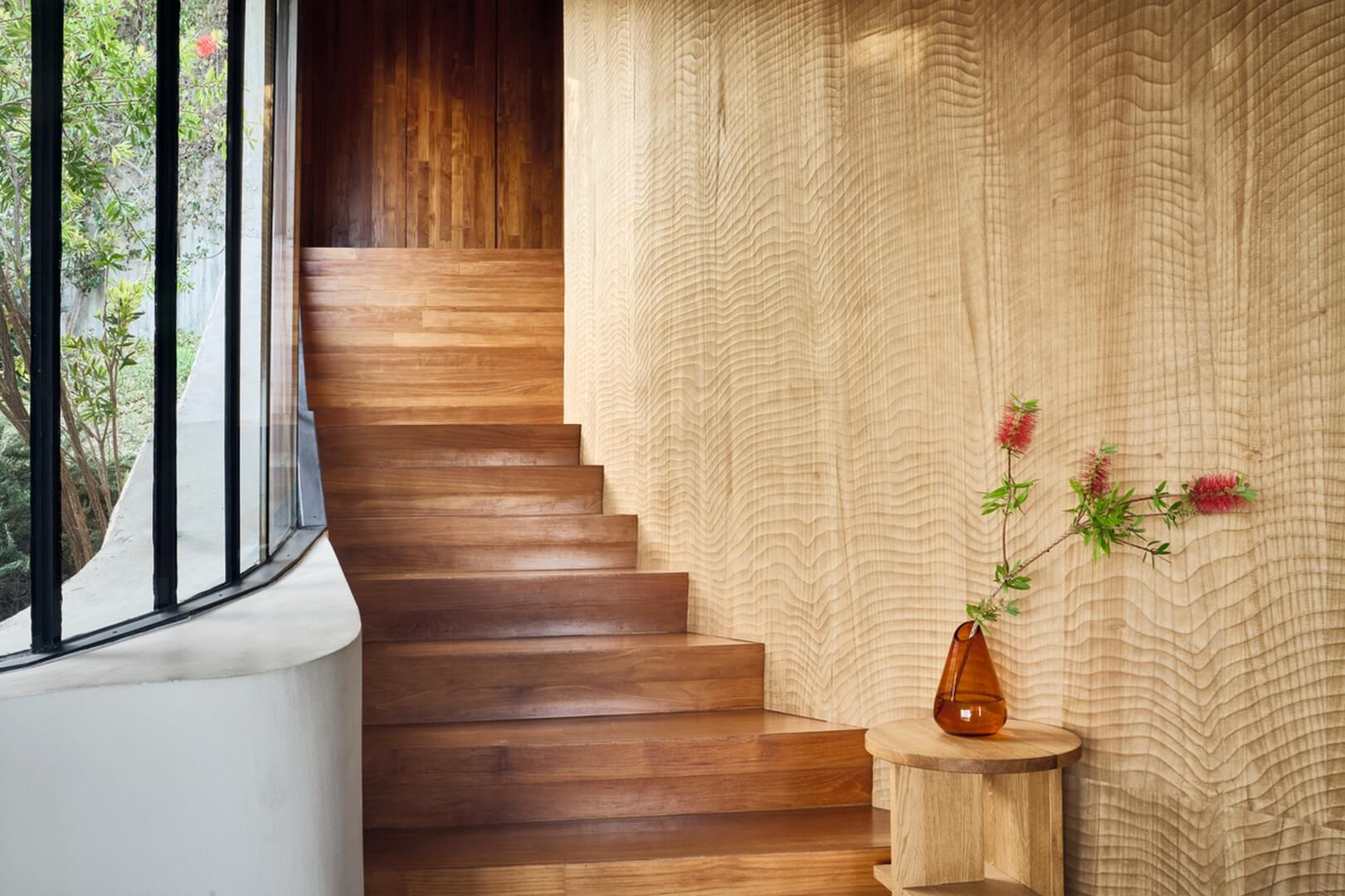 Mural naturalny fornir - falujące linie CMO Paris WBO 09 20 Dunes Wood Wallcovering 2