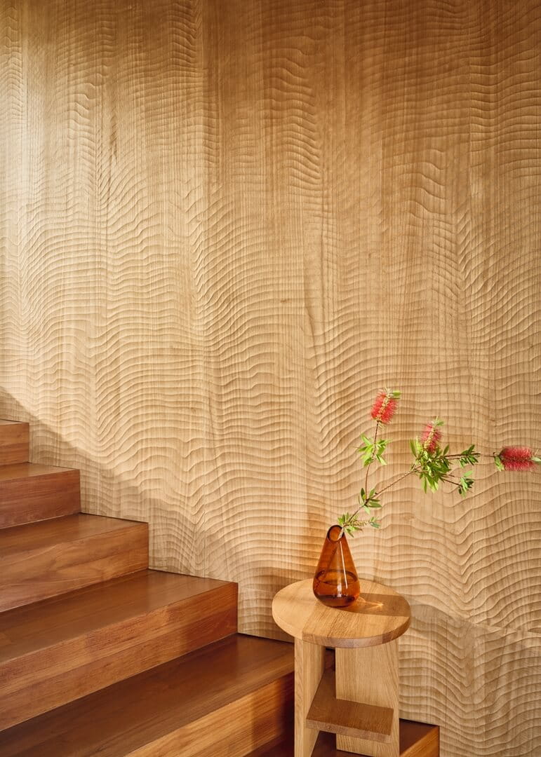 Mural naturalny fornir - falujące linie CMO Paris WBO 09 20 Dunes Wood Wallcovering 2
