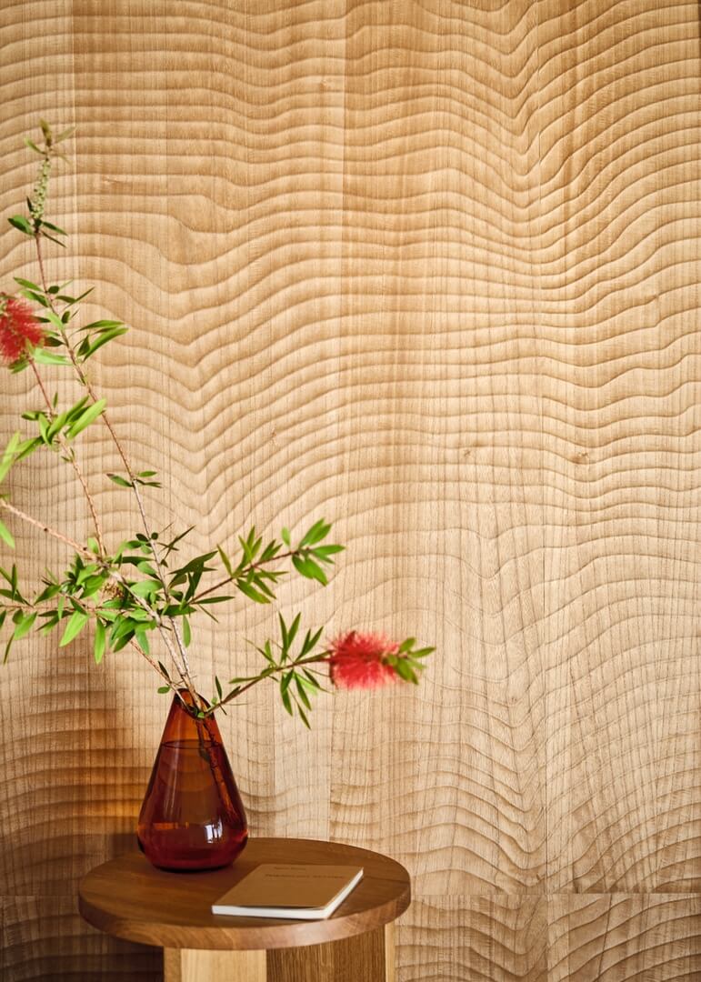 Mural naturalny fornir - falujące linie CMO Paris WBO 09 20 Dunes Wood Wallcovering 2