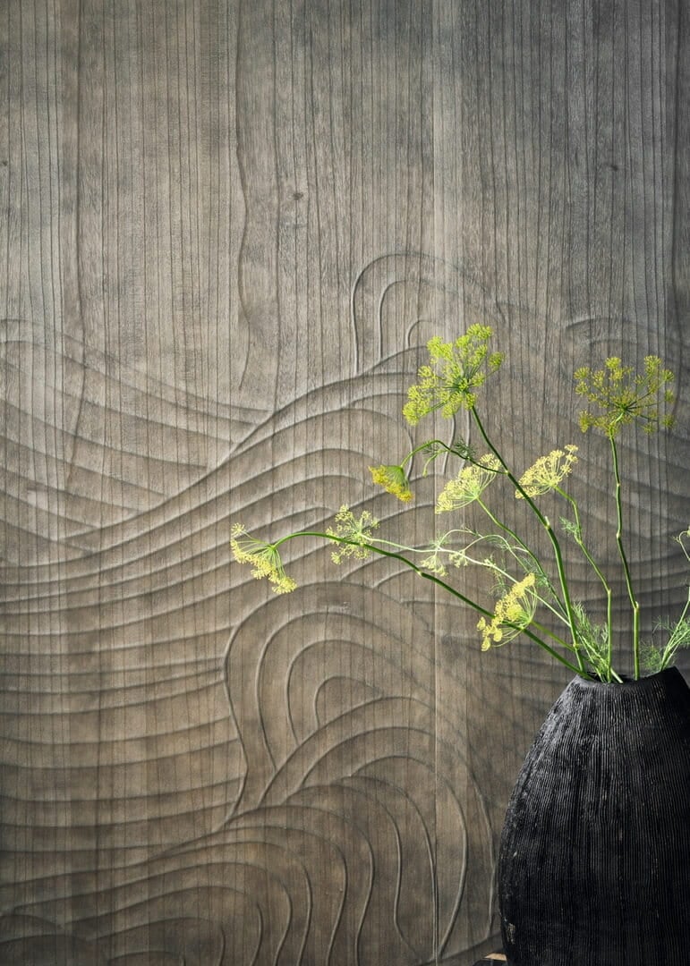 Mural naturalny fornir - falujące linie CMO Paris WBO 10 86 Ressac Wood Wallcovering 2