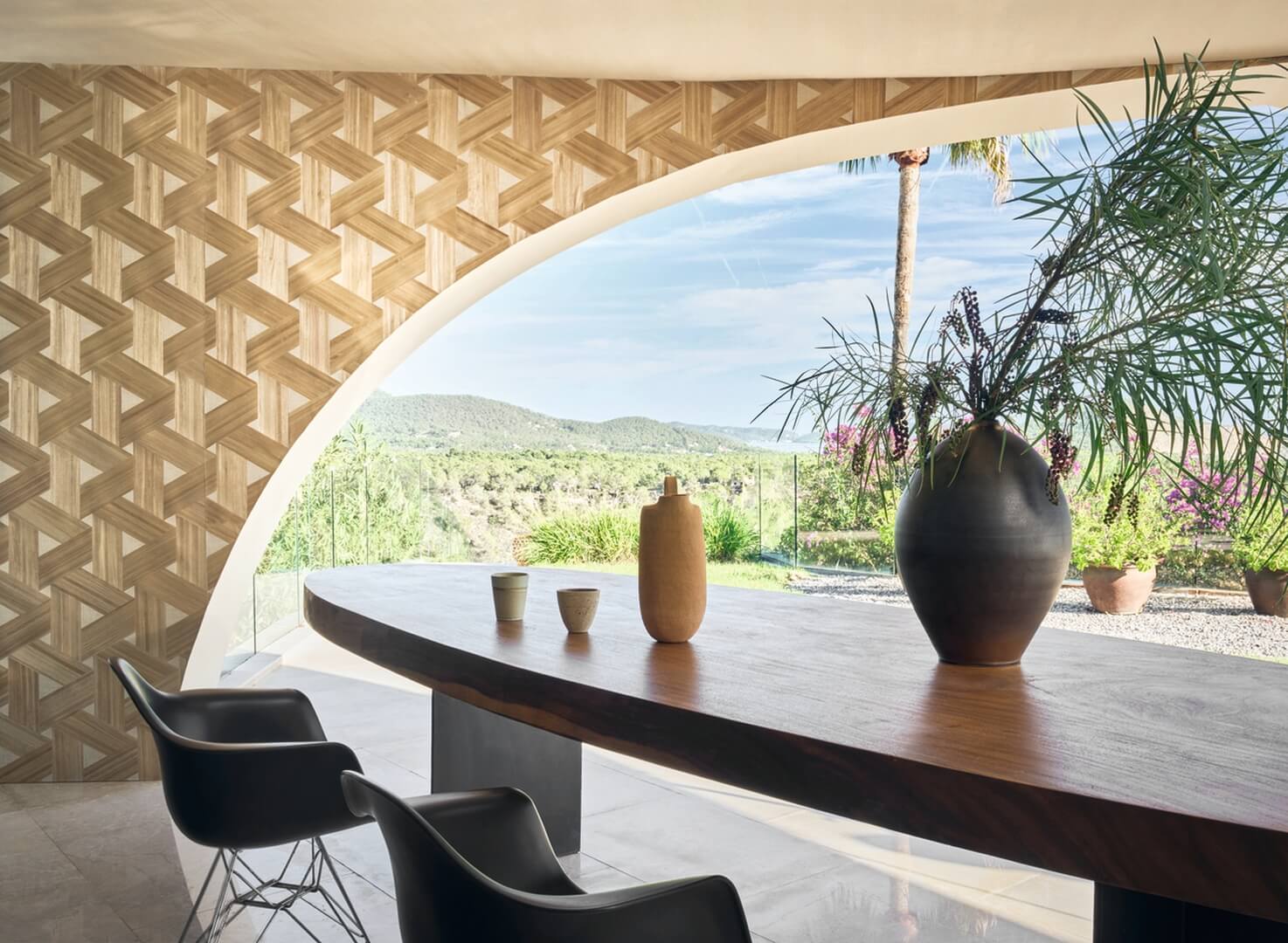 Tapeta naturalny fornir – geometryczna CMO Paris WBO 11 10 Cannage 2 Wood Wallcovering 2
