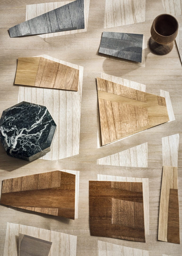 Tapeta naturalny fornir – geometryczna CMO Paris WBO 12 02 Futaie Wood Wallcovering 2