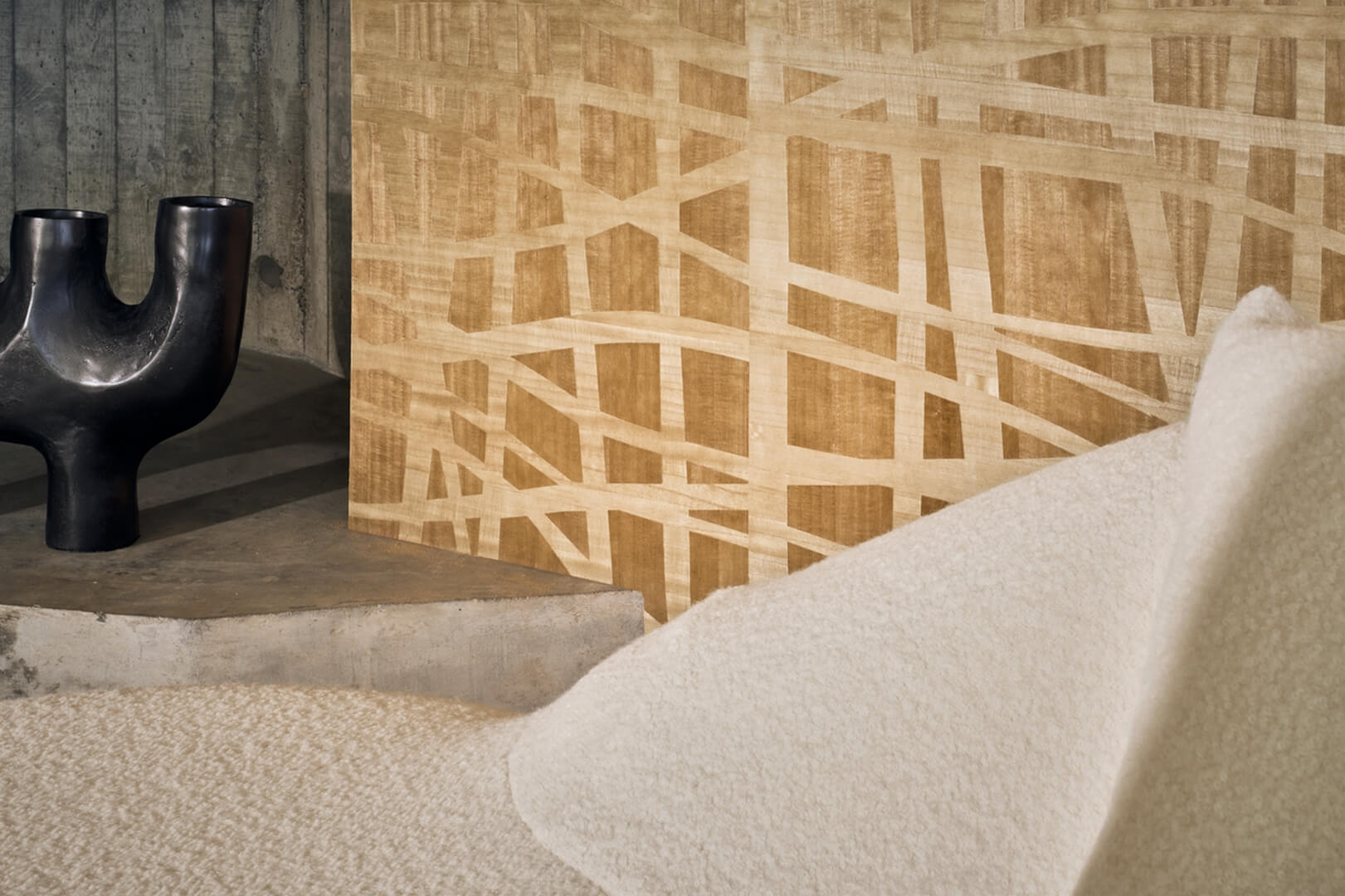 Tapeta naturalny fornir – geometryczna CMO Paris WBO 12 20 Futaie Wood Wallcovering 2
