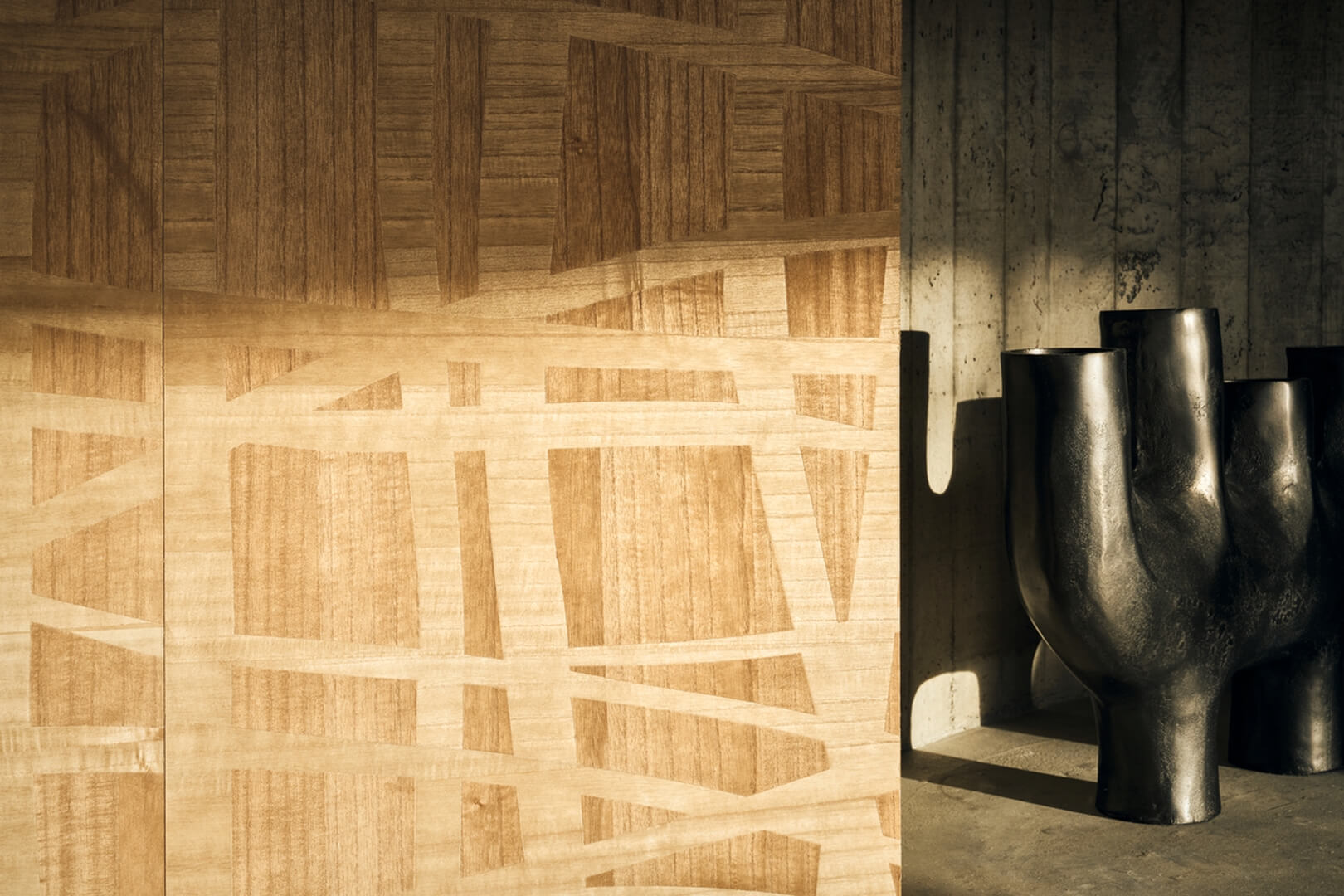 Tapeta naturalny fornir – geometryczna CMO Paris WBO 12 20 Futaie Wood Wallcovering 2