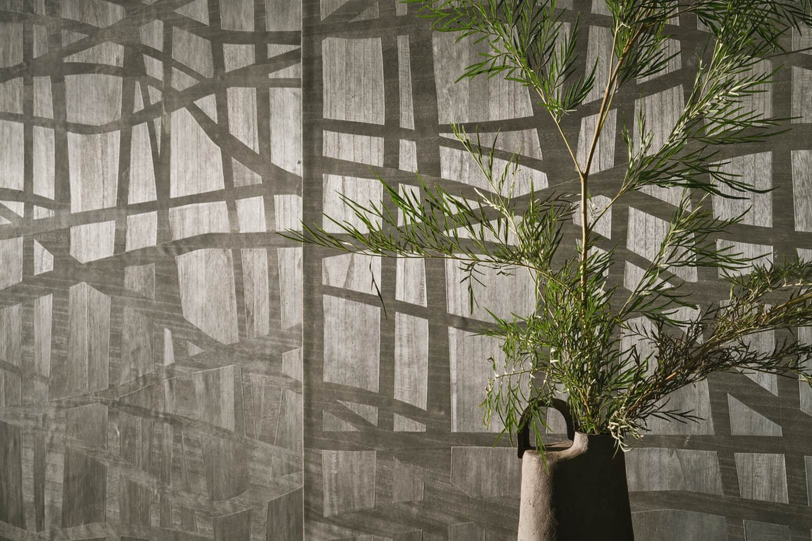 Tapeta naturalny fornir – geometryczna CMO Paris WBO 12 86 Futaie Wood Wallcovering 2