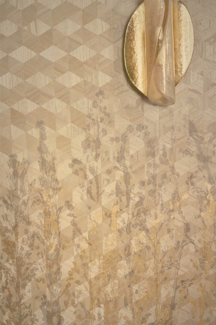 Mural naturalny fornir – geometria i roślinność CMO Paris WBO 06 20 Lupin Wild Nature