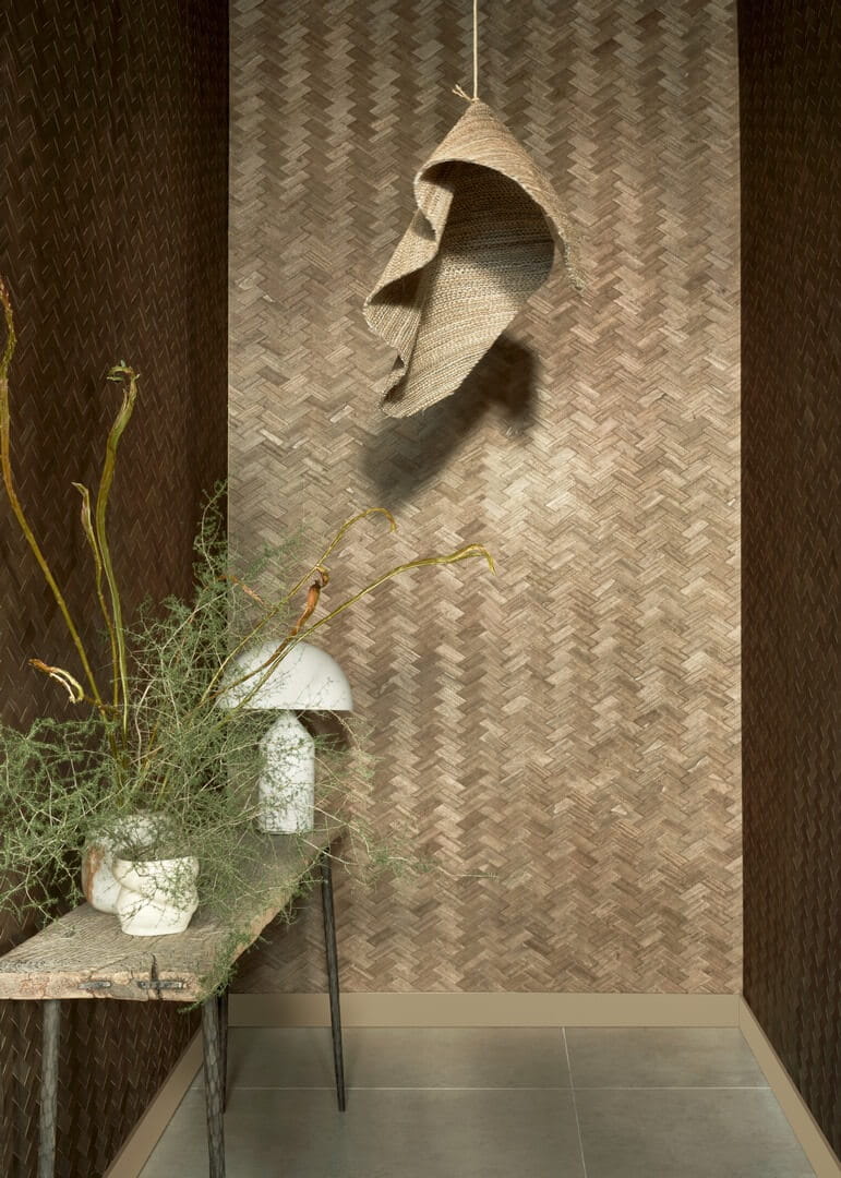 Tapeta naturalny fornir - drewniana jodełka CMO Paris WBO 08 21 Bois Tressé Wild Nature