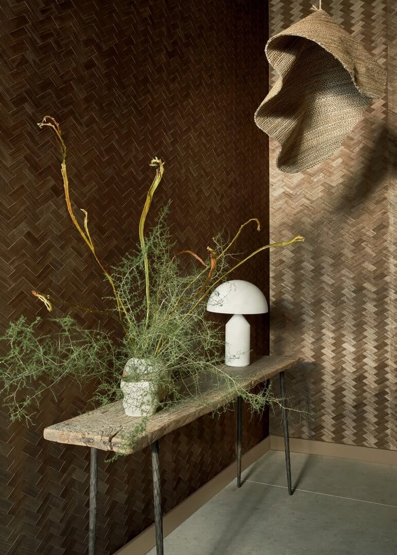 Tapeta naturalny fornir - drewniana jodełka CMO Paris WBO 08 21 Bois Tressé Wild Nature