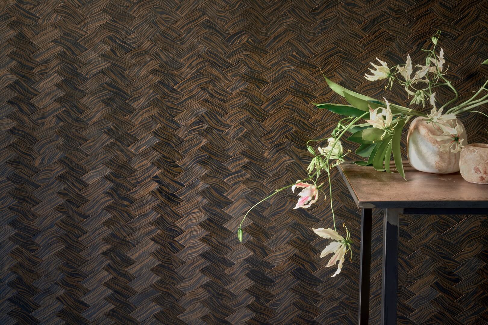Tapeta naturalny fornir - drewniana jodełka CMO Paris WBO 08 75 Bois Tressé Wild Nature