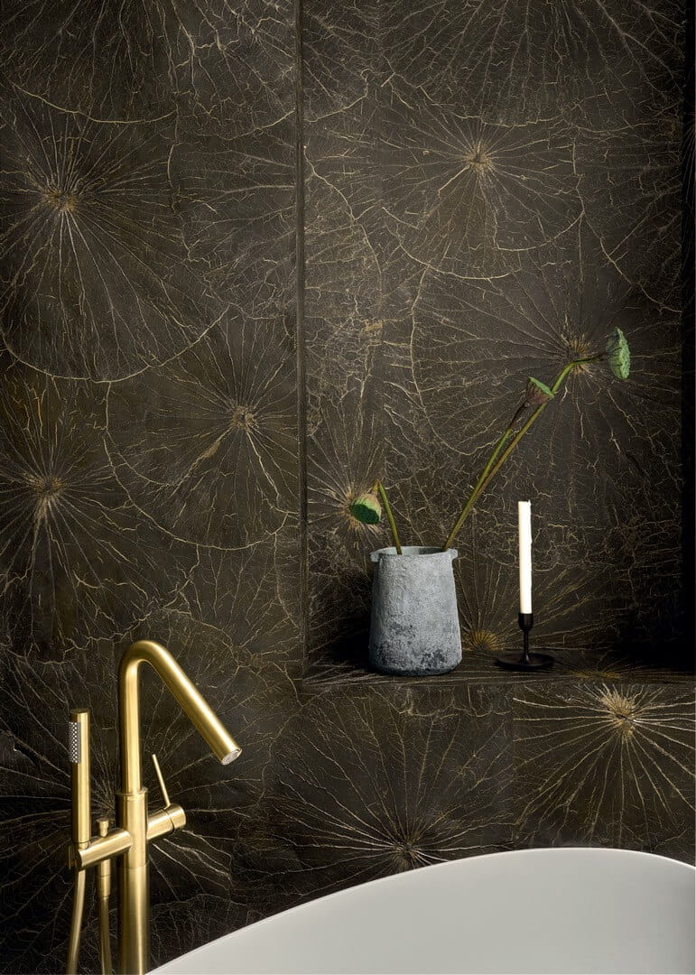 Tapeta naturalna z liści lilii wodnej CMO Paris WNE 02 68 Nénuphar Sauvage Wild Nature