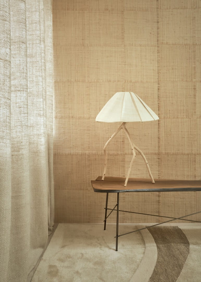 Tapeta naturalna z włókien rafii - geometryczna CMO Paris WRA 12 10 Raphia Cadre Raffia Wallcovering 4