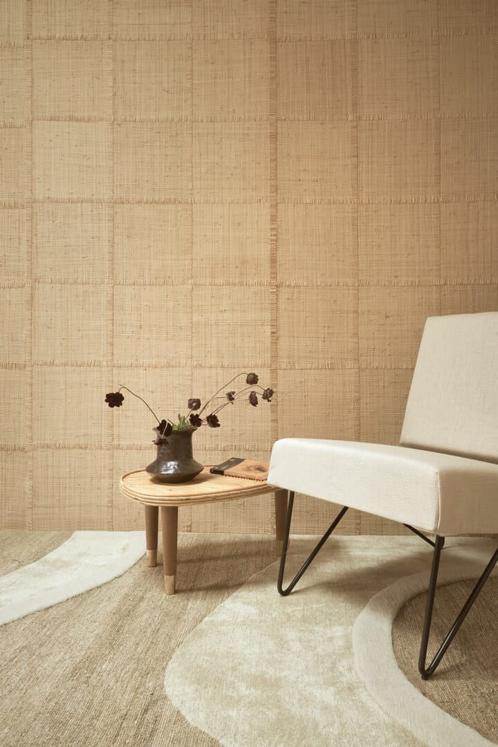 Tapeta naturalna z włókien rafii - geometryczna CMO Paris WRA 12 10 Raphia Cadre Raffia Wallcovering 4