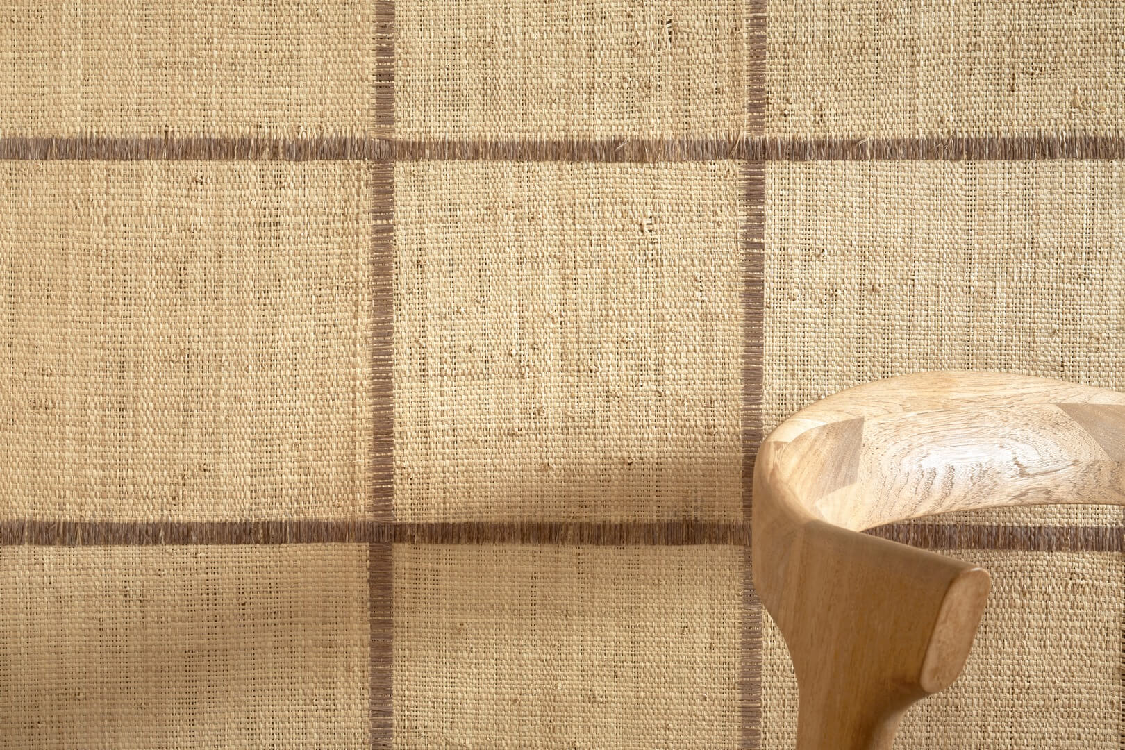 Tapeta naturalna z włókien rafii - geometryczna CMO Paris WRA 12 72 Raphia Cadre Raffia Wallcovering 4