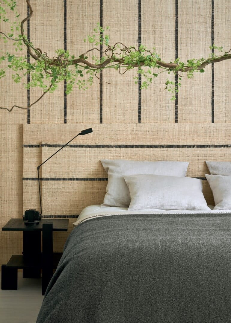 Tapeta naturalna z włókien rafii - pasy CMO Paris WRA 14 80 Raphia Vertical Raffia Wallcovering 4