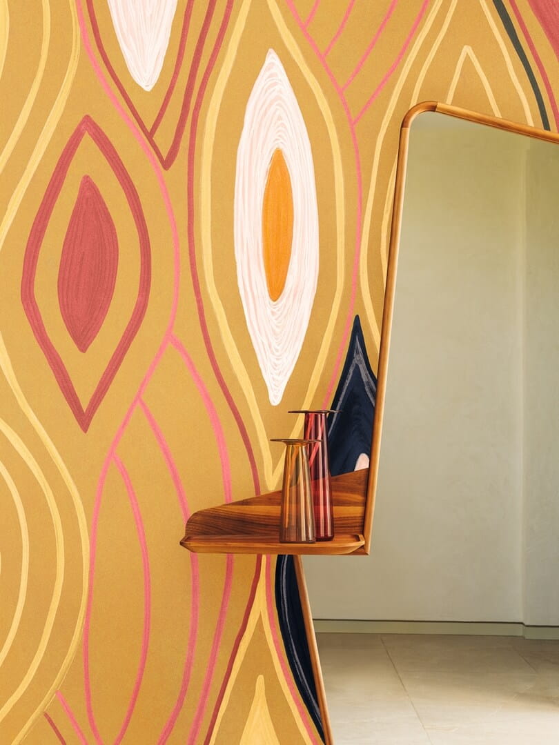 Mural abstrakcyjny - płynne linie Elitis VP 1002 01 Arabesque Cordes Sensibles x Véronique de Soultrait
