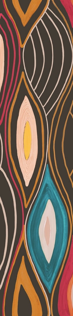 Mural abstrakcyjny - płynne linie Elitis VP 1002 02 Arabesque Cordes Sensibles x Véronique de Soultrait