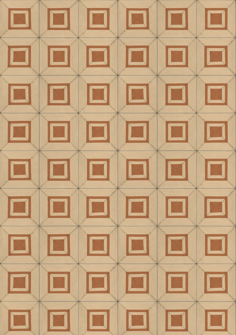 Tapeta geometryczna kwadraty ze strukturą sznurka Elitis VP 996 11 Carrés Jalonnés Cordes Sensibles x Véronique de Soultrait