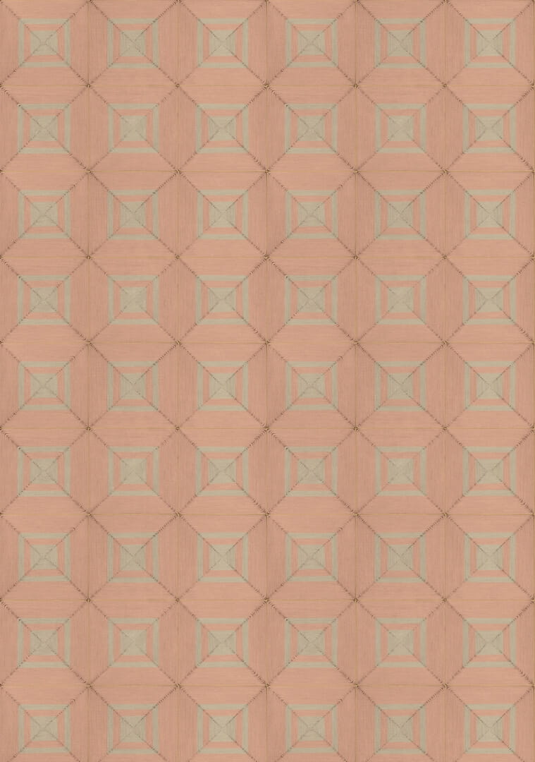 Tapeta geometryczna kwadraty ze strukturą sznurka Elitis VP 996 50 Carrés Jalonnés Cordes Sensibles x Véronique de Soultrait