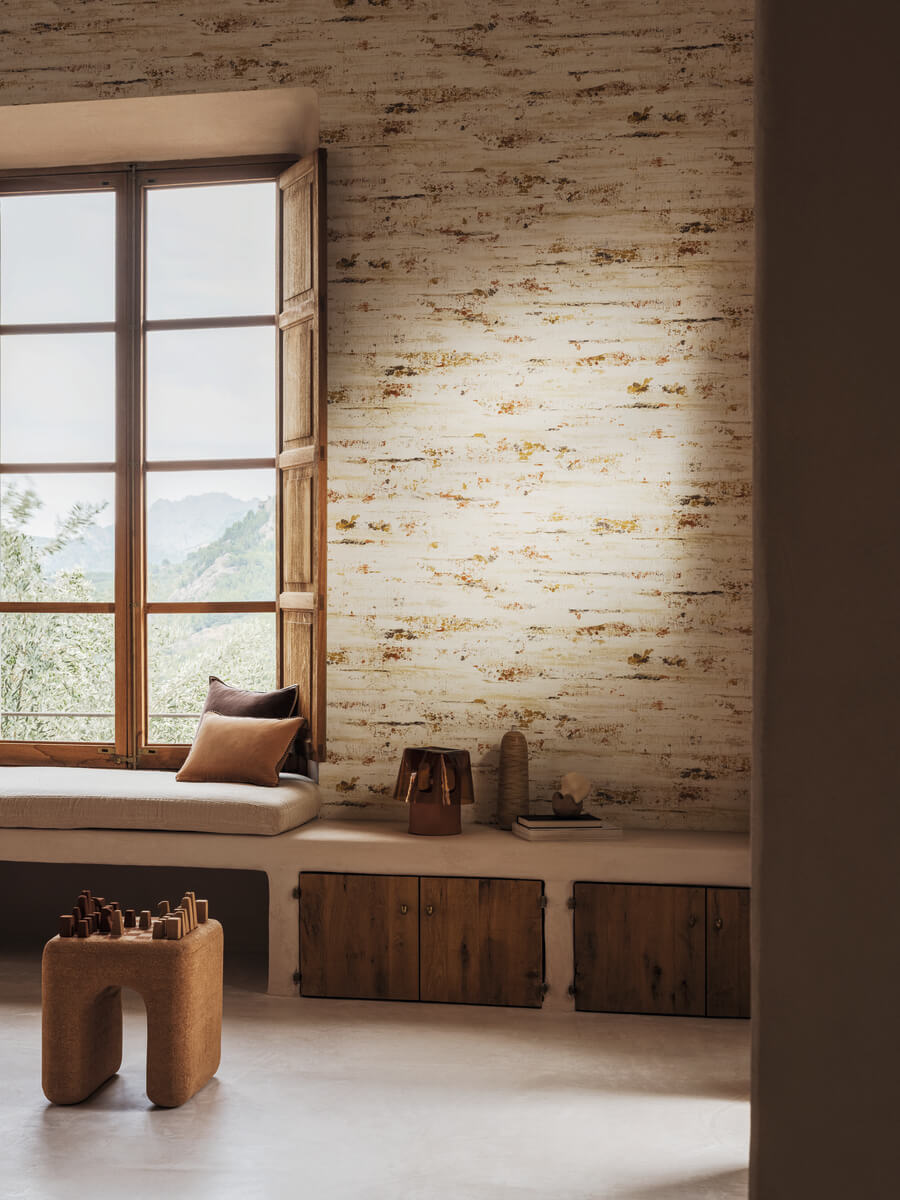 Tapeta inspirowana strukturą kamienia Elitis VP 1030 05 Scorza Lanzarote