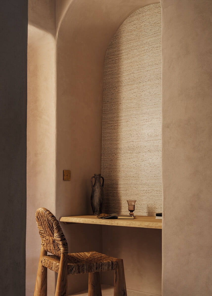 Tapeta inspirowana trawertynem Elitis VP 633 15 Travertin Lanzarote