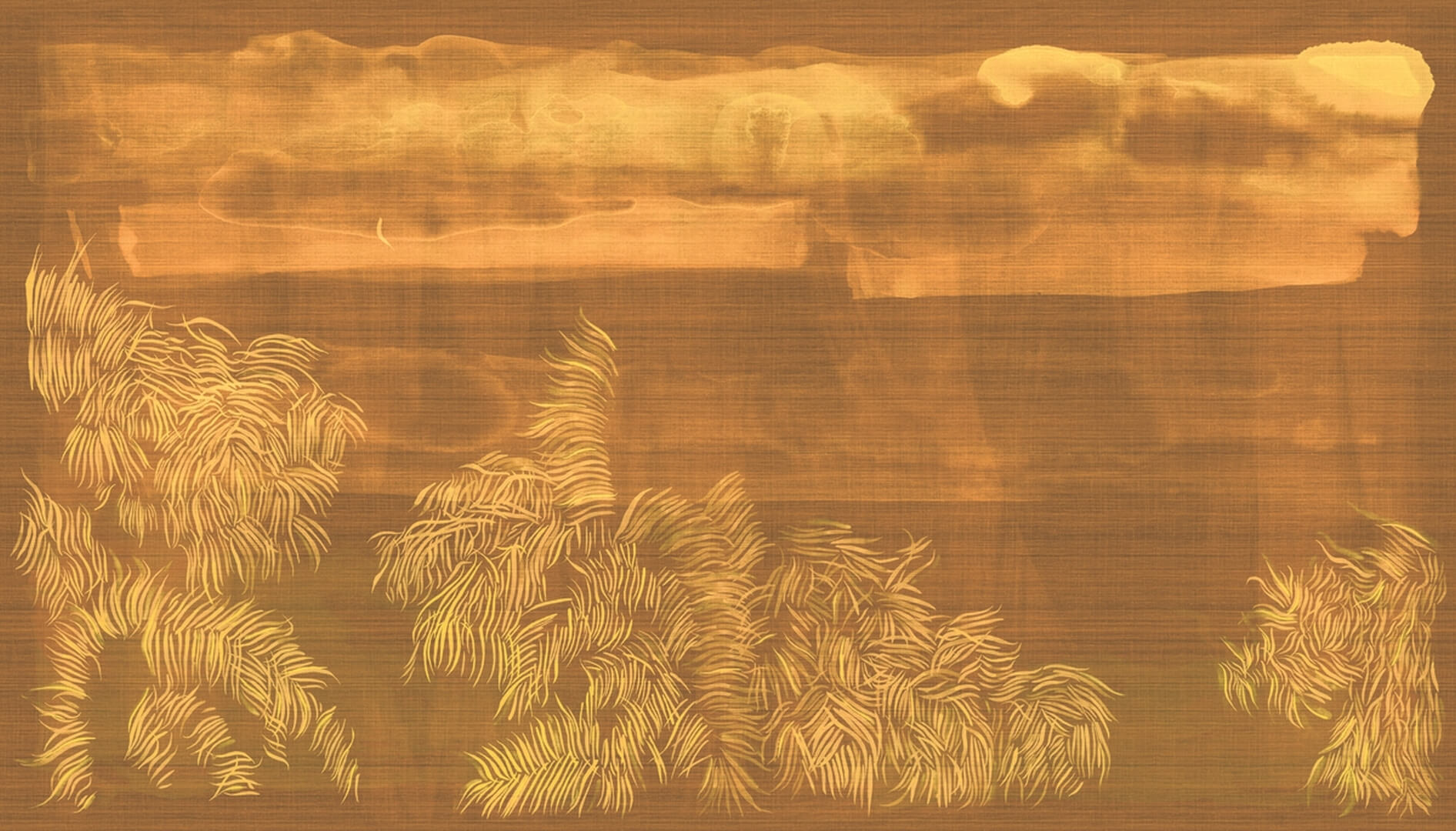 Mural egzotyczna roślinność w artystycznym wydaniu Elitis VP 1043 01 Nosara Madagascar Arrowroot Raw Raffia