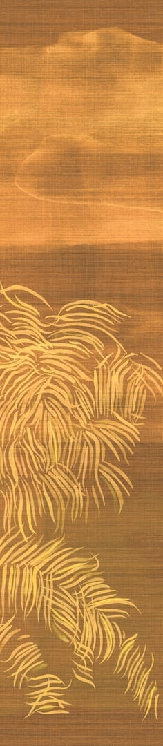 Mural egzotyczna roślinność w artystycznym wydaniu Elitis VP 1043 01 Nosara Madagascar Arrowroot Raw Raffia