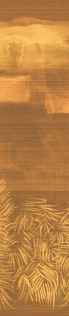 Mural egzotyczna roślinność w artystycznym wydaniu Elitis VP 1043 01 Nosara Madagascar Arrowroot Raw Raffia