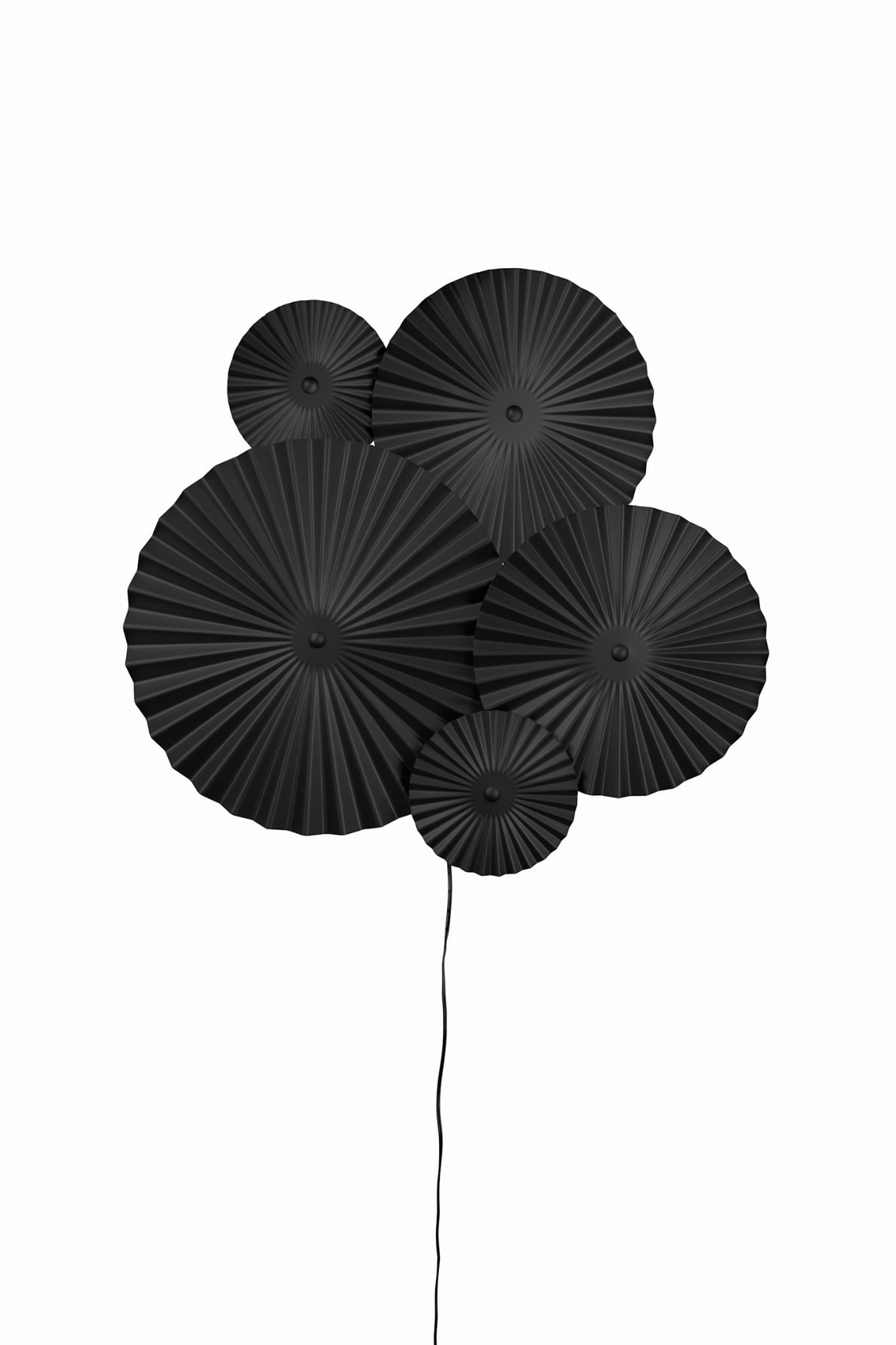 1 szt / 24H Lampa ścienna ryflowane talerze Omega Black 231011 Globen Czarna